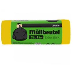 Deluxe 35l/15szt Mullbeute worki LDPE żółte(50)[D]