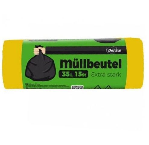 Deluxe 35l/15szt Mullbeute worki LDPE żółte(50)[D]