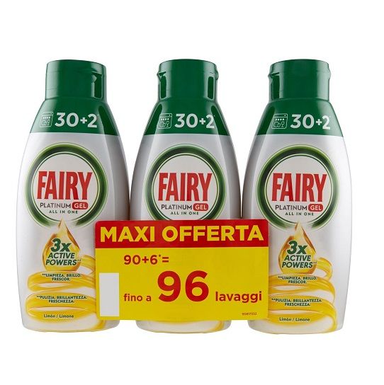 Fairy 3x 650ml Platinum Lemon żel do zmyw (4)[IT]