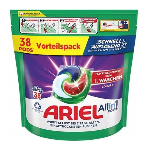 Ariel 38szt 3w1 Color+ kapsułki folia (2)[D]