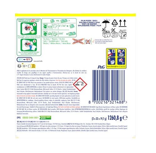 Ariel 2x 32szt/ 64szt 3w1 Color kapsułki [FR]