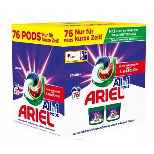 Ariel 2x38szt/ 76szt kapsułki karton (disp)[D]