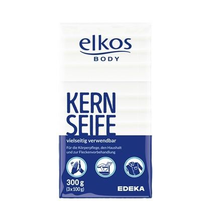 Elkos Kern-seife 3x100g mydło SZARE (12) [D]