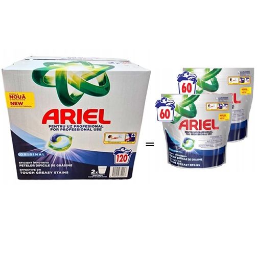 Ariel 2x 60szt/ 120szt 3w1 kapsułki [GR]